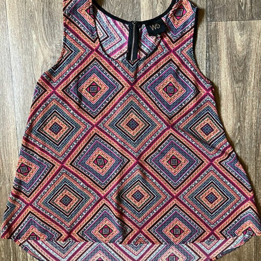 W-5 Sleeveless Silky feel Women's Tunic Top Size L - Picture 5 of 7